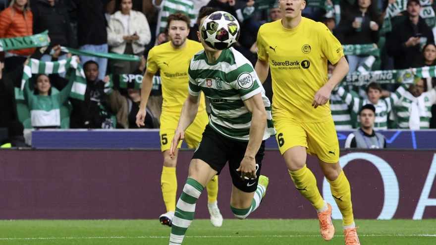 El jugador Iván Fresneda jugando el partido de Champions contra el Bodo