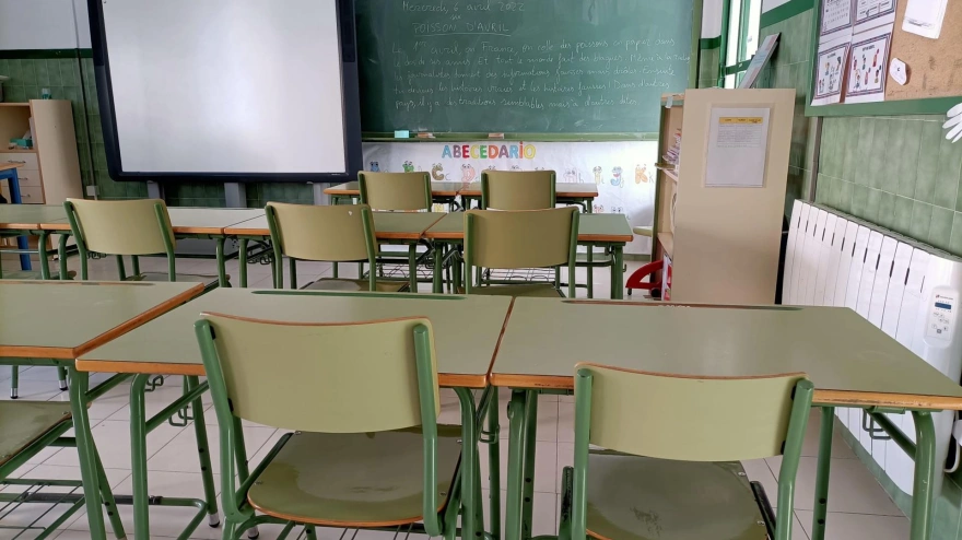 Un aula en una imagen de archivo.