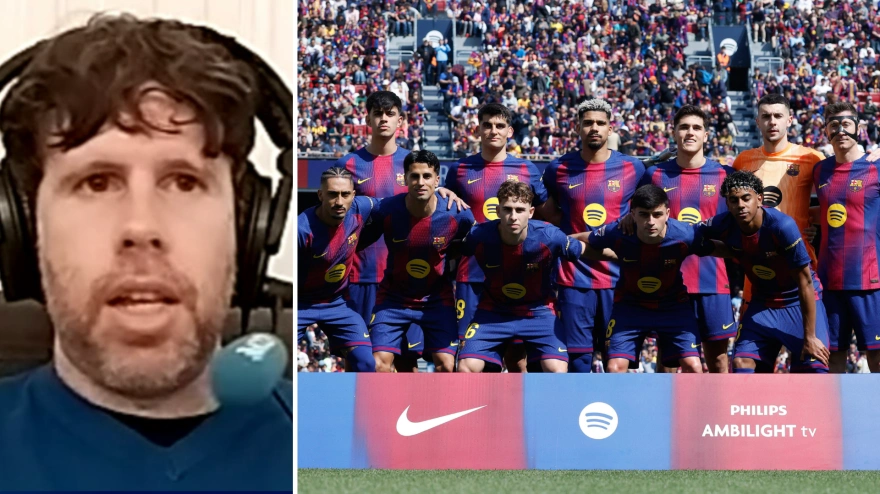 Dani Senabre y los jugadores del Barcelona