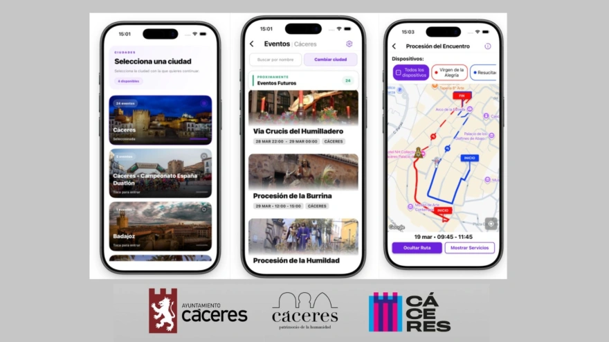 Aplicación móvil eventos Cáceres