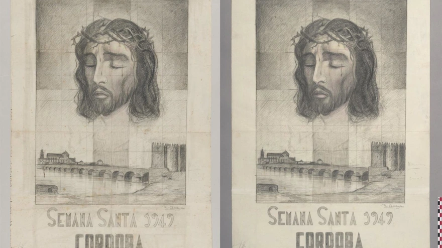 El boceto original del cartel anunciador de la Semana Santa de Córdoba de 1949