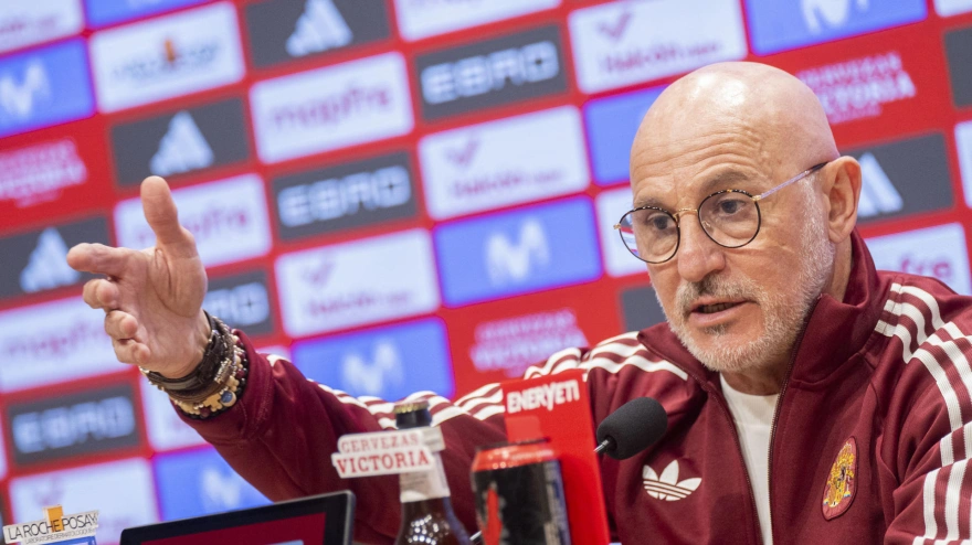 Luis de la Fuente, durante la rueda de prensa previa al amistoso contra Serbia