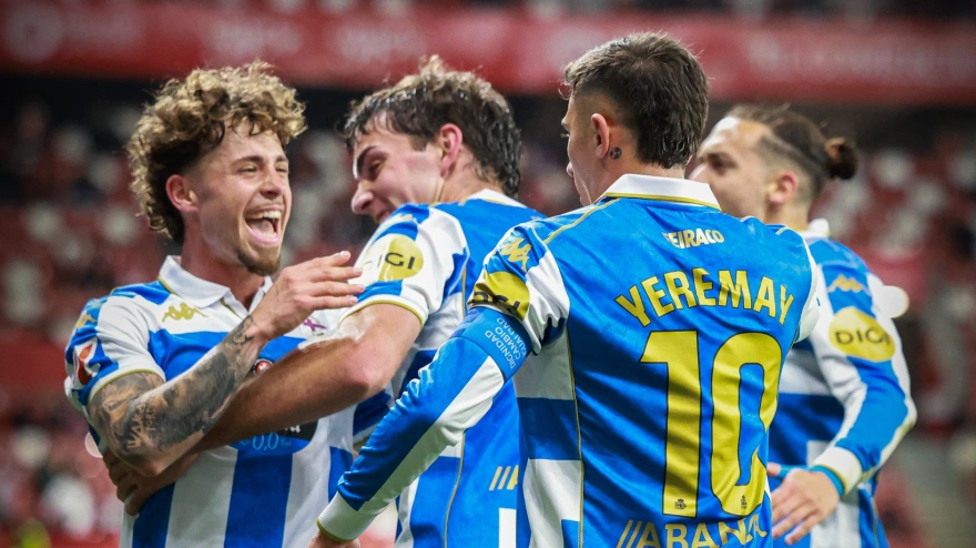 Celebración Deportivo en Gijón