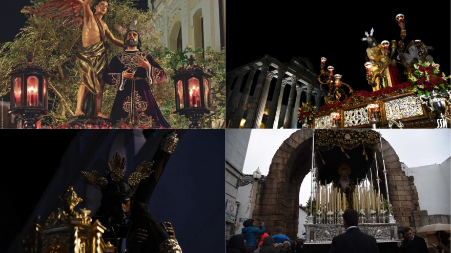 La hermandad más antigua de Mérida ilumina el Martes Santo con su procesión del Calvario