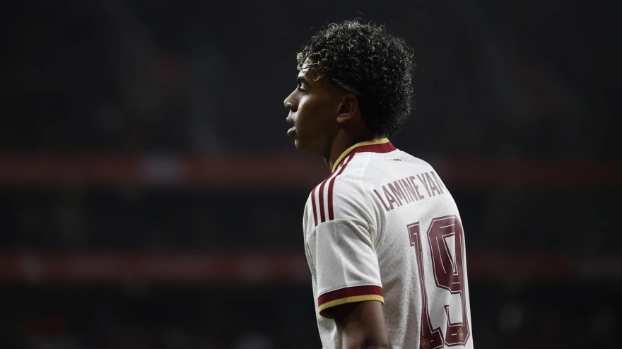 Lamine Yamal, durante el España - Egipto