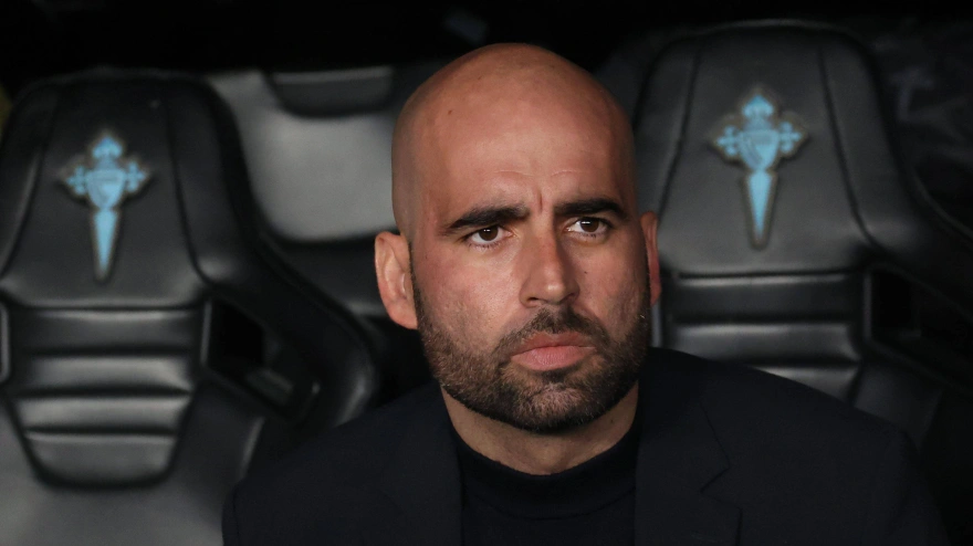 Claudio Giráldez durante el Celta - Lyon de la Europa League