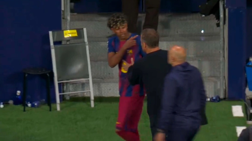 Lamine Yamal se marchó enfadado tras el Atlético-Barcelona