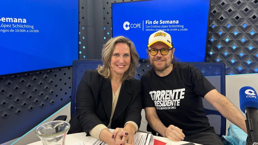 Santiago Segura y Cristina López Schlichting en 'Fin de Semana'