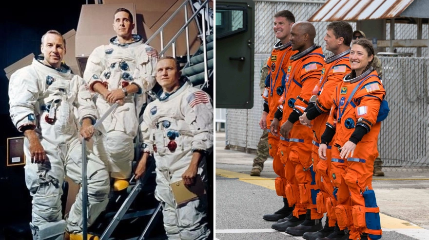 Misiones Apolo 8 y Artemis II, en un collage recurso