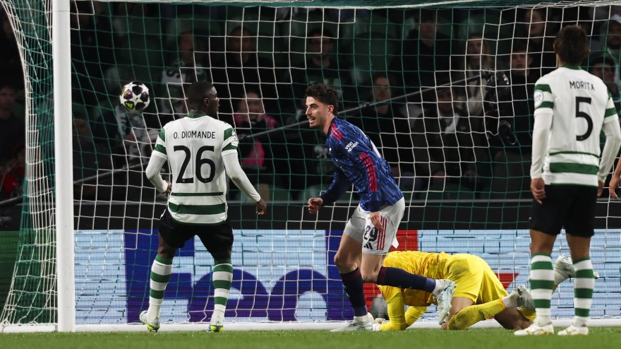 Havertz celebra su gol en el Sporting de Lisboa - Arsenal