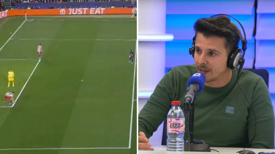 Isaac Fouto explicando la polémica del posible penalti