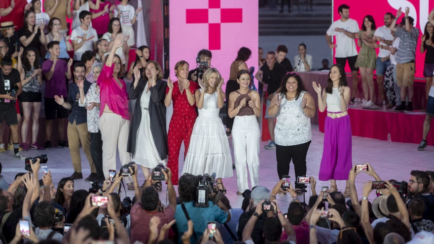 Imagen de archivo del acto de cierre de campaña de Sumar de 2023