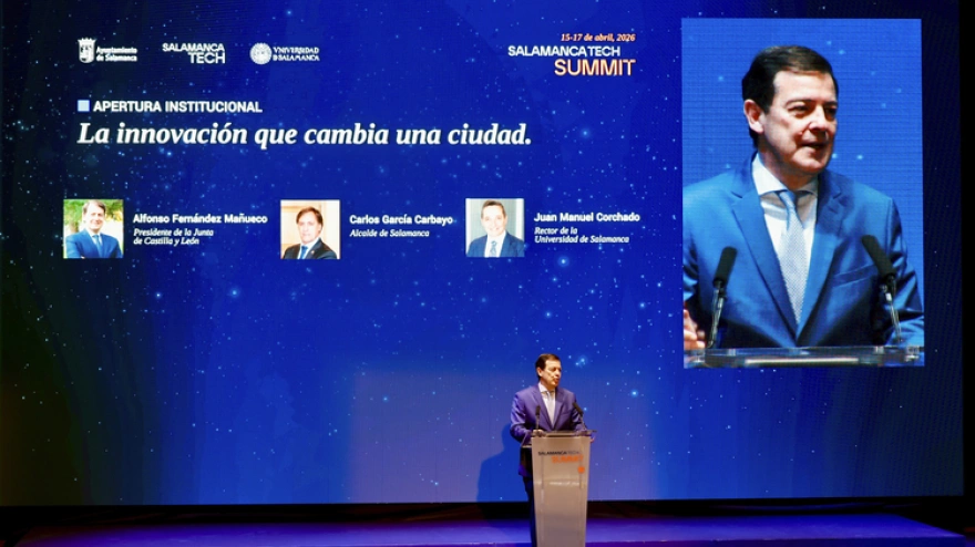 Alfonso Fernández Mañueco, presidente en funciones de la Junta de Castilla y León en la inauguración de Salamanca Tech Summit