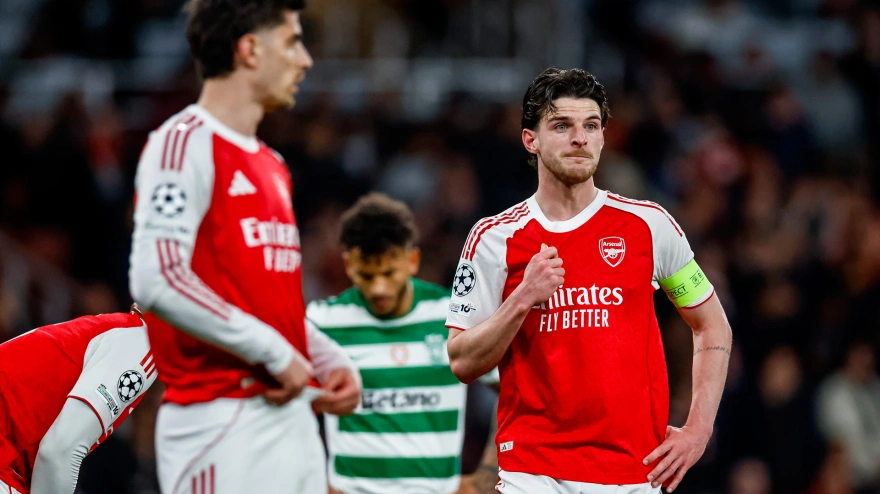 Declan Rice, durante el Arsenal-Sporting de Liga de Campeones