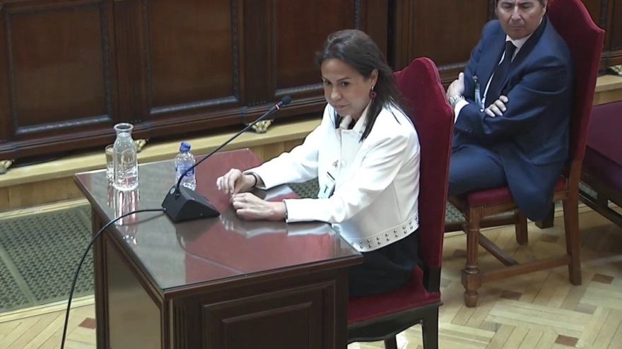 La expresidenta de Adif Isabel Pardo de Vera, durante su declaración como testigo en el Tribunal Supremo en el juicio de las mascarillas, en Madrid (España).