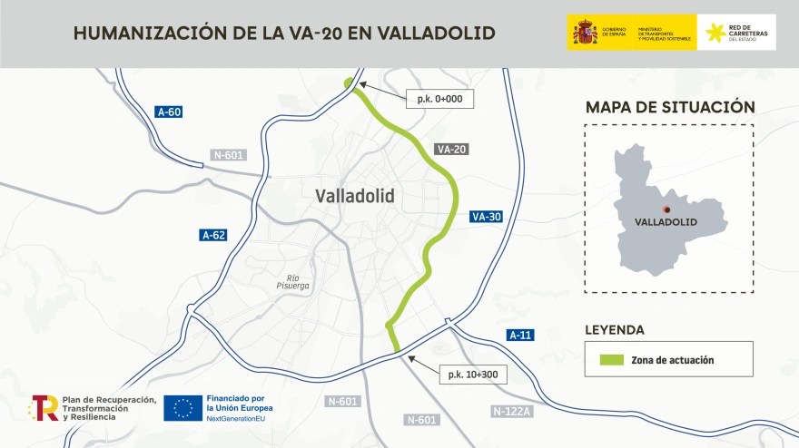 Atención, conductores: las obras de la VA-20 en Valladolid te afectarán este lunes con importantes cortes de tráfico