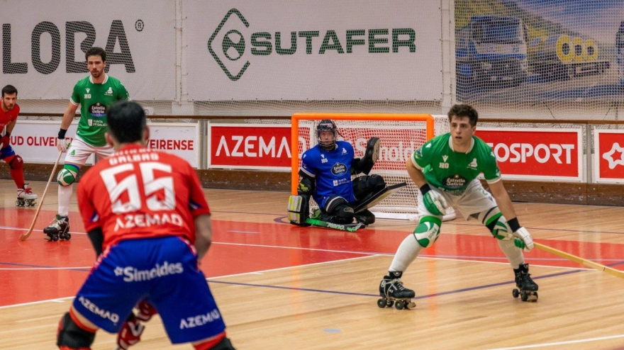 Blai Roca, durante el partido contra el Oliveirense