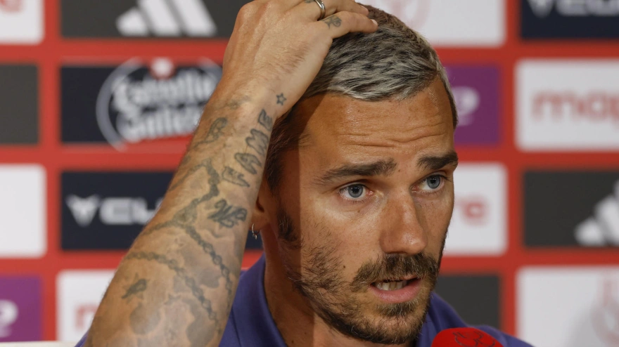 Antoine Griezmann en la rueda de prensa previa al Atlético - Real Sociedad, final de la Copa del Rey