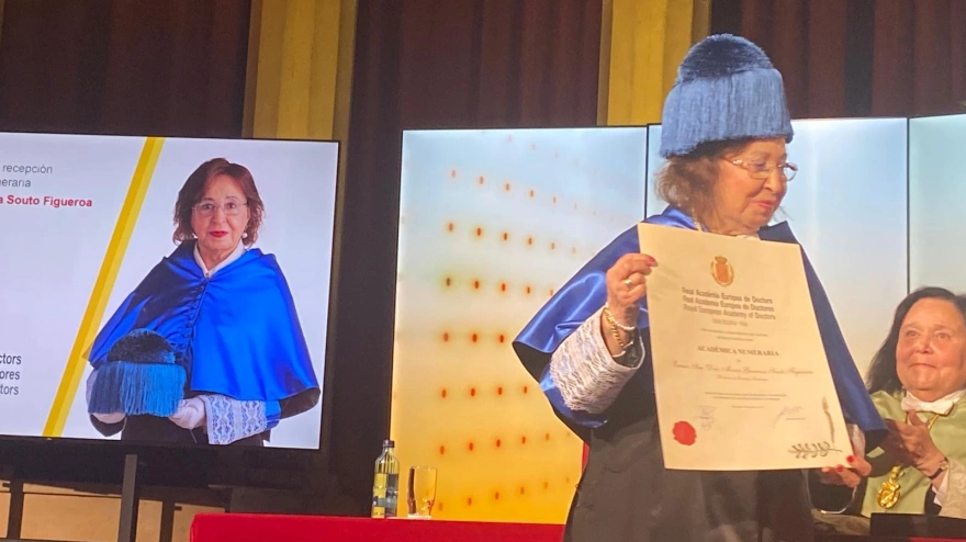Marita Souto tras ser elegida como Académica Numeraria de la Real Academia Europea de Doctores