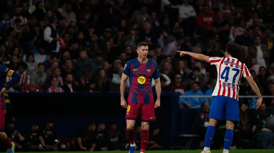 Lewandoski en el partido contra el Atlético