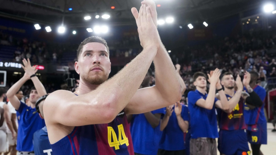 El Barcelona celebra la victoria en la Euroliga