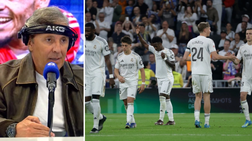 Paco González y los jugadores del Real Madrid