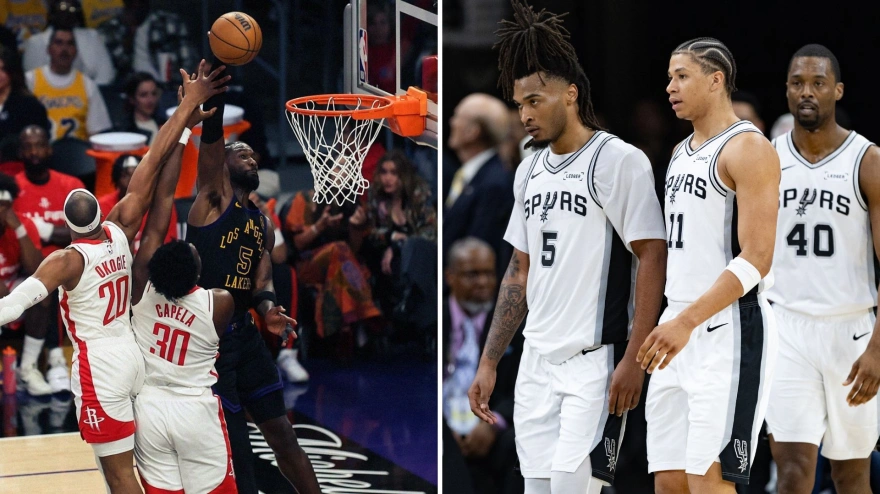 Los Lakers asombran y ponen el 2-0 ante los Rockets en una noche con derrotas de San Antonio y Boston.