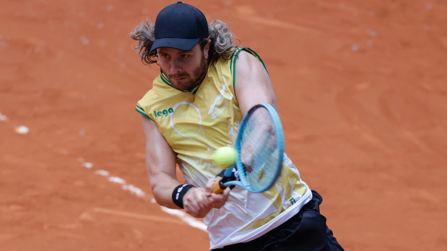 El tenista argentino Marco Trungelliti, en un partido del Mutua Madrid Open, en la Caja Mágica
