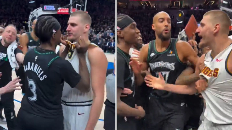 Nikola Jokic se enganchó con McDaniels al considerar una falta de respeto una canasta del segundo.