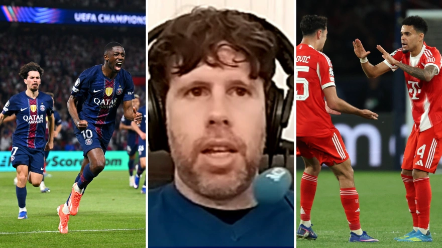 Jugadores del PSG y Bayerm y Dani Senabre