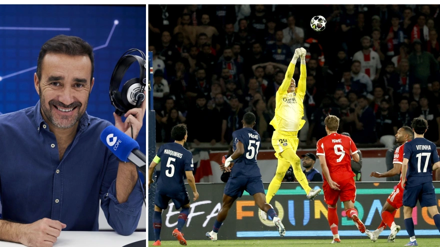 Juanma Castaño y los jugadores del PSG - Bayern