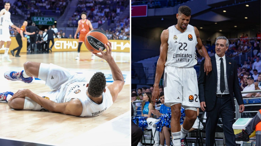 Tavares se retira lesionado durante el primer partido ante el Hapoel