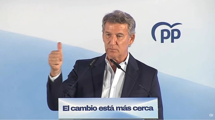 Alberto Núñez Feijoo en Murcia durante el comité ejecutivo del PP