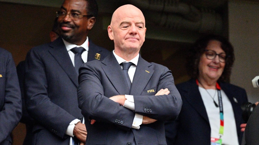 Infantino durante el partido entre Canadá - Marruecos