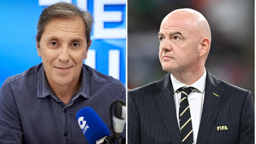 Paco González e Infantino, presidente de la FIFA