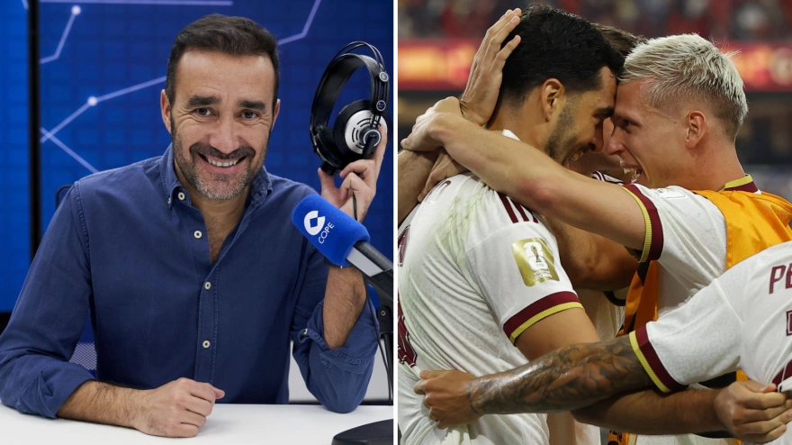 Juanma Castaño y los jugadores de la selección española