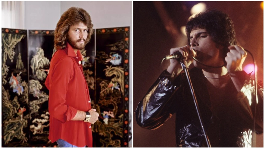 Barry Gibb y Freddie Mercury