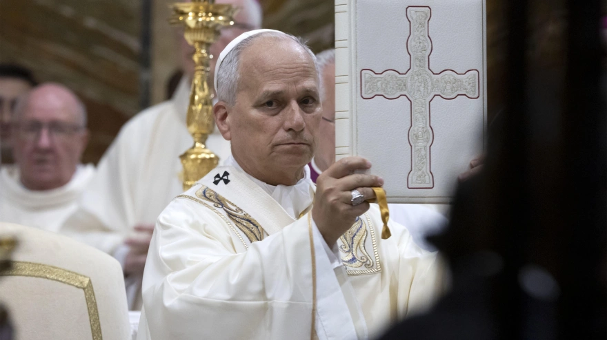 ROME (Italy), 07/09/2026.- Pope Leo XIV leads a mass during his visit to the Sanctuary of the Mother of Good Counsel in Genazzano, Rome, Italy, 07 September 2026. (Papa, Italia, Roma) EFE/EPA/MASSIMO PERCOSSI