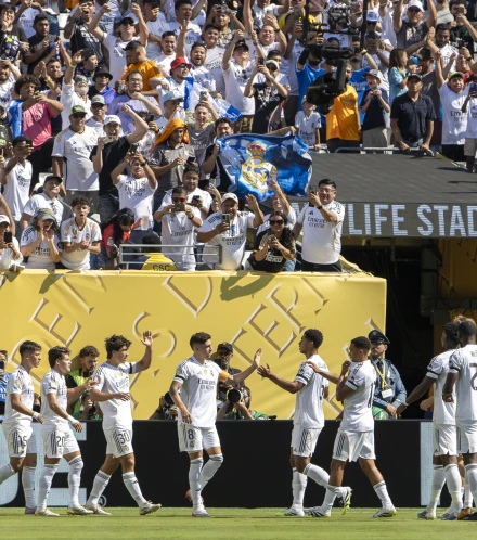 Los jugadores del Real Madrid celebran un gol ante el Dortmund