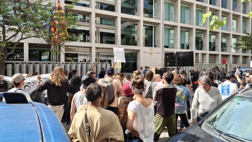 Protesta de caravanistas ante el Consell de Ibiza el pasado viernes