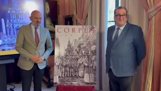 El cartel del Corpus Christi 2025 en Sevilla muestra la Custodia de Arfe cruzando la avenida de la Constitución