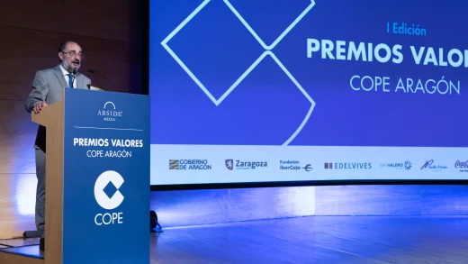 La petición de Javier Lambán en los 'Premios Valores COPE Aragón' 2022