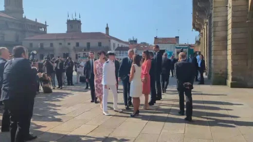 Recibimiento a la Princesa Leonor en la Plaza del Obradoiro de Santiago de Compostel