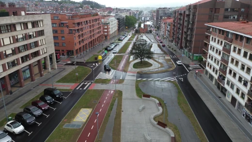 Panorámica de las obras de cubrimiento de la Avanzada en Leioa