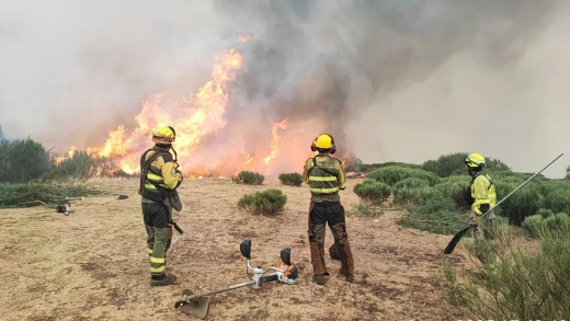 Imagen de los bomberos aragoneses que se han desplazado hasta Castilla y León.