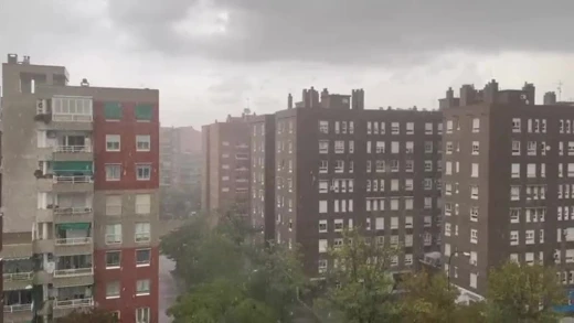Imagen de las consecuencias de la tormenta en el barrio del Actur.