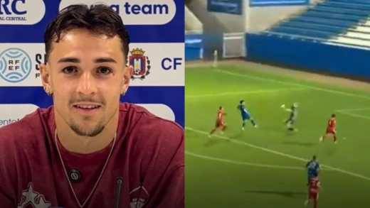 Jaime Escobar en la previa del partido ante el Puente Genil