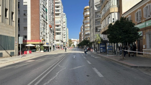 Corte del tráfico en calle Eugenio Gross