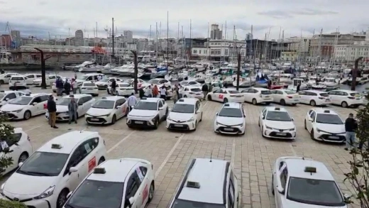 Manifestación de Taxis en O Parrote (A Coruña)