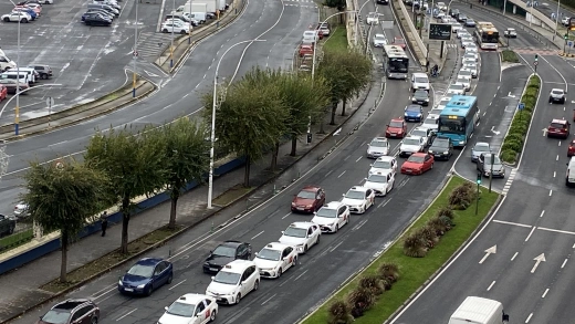 Caravana de taxis en A Coruña, por Linares Rivas